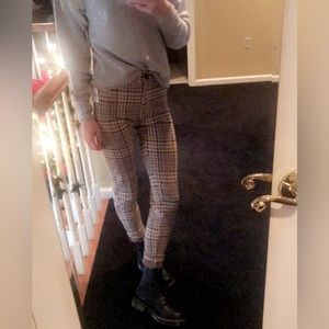 Free People Plaid Skinny Pants